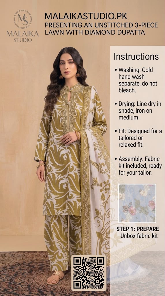 3 Piece Unstitched Suit By Al karam