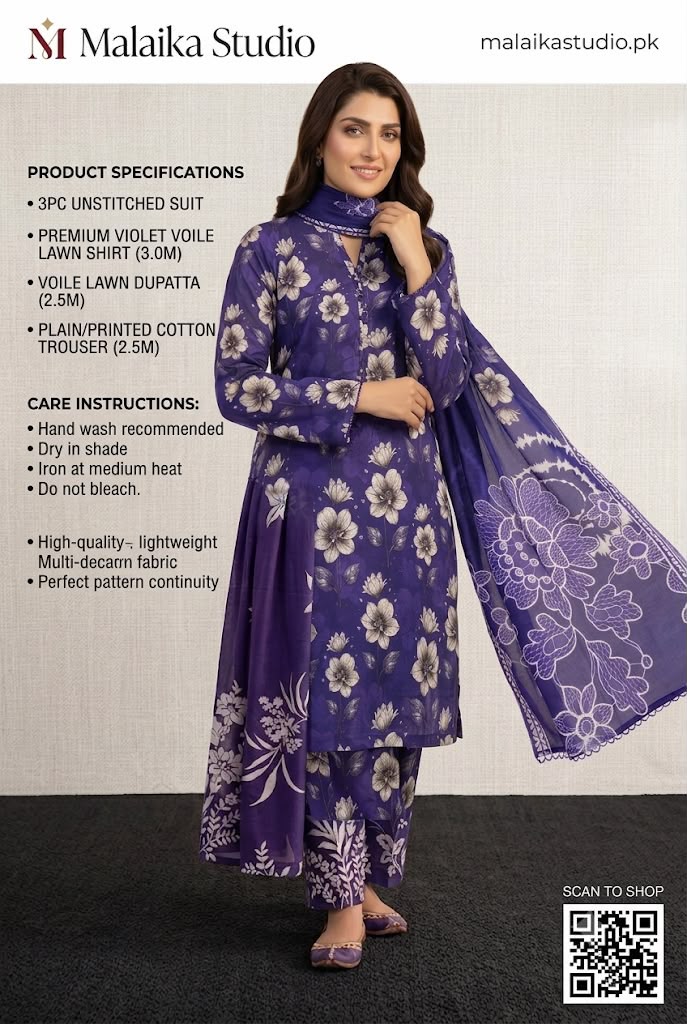 3Piece Unstitched Suit By Al Karam