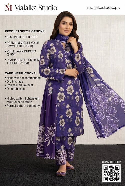 3Piece Unstitched Suit By Al Karam
