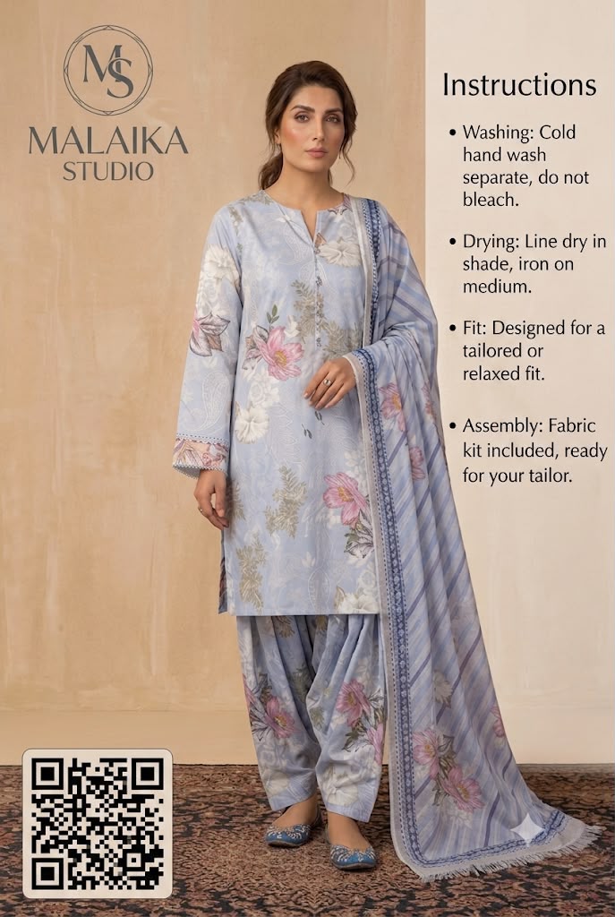 3 Piece Unstitched Suit By Al karam