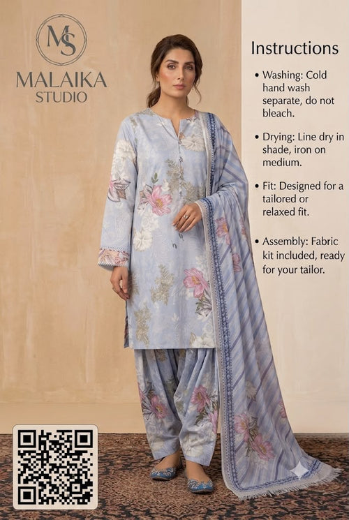 3 Piece Unstitched Suit By Al karam