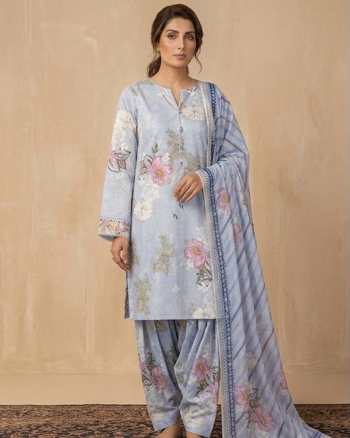 3 Piece Unstitched Suit By Al karam