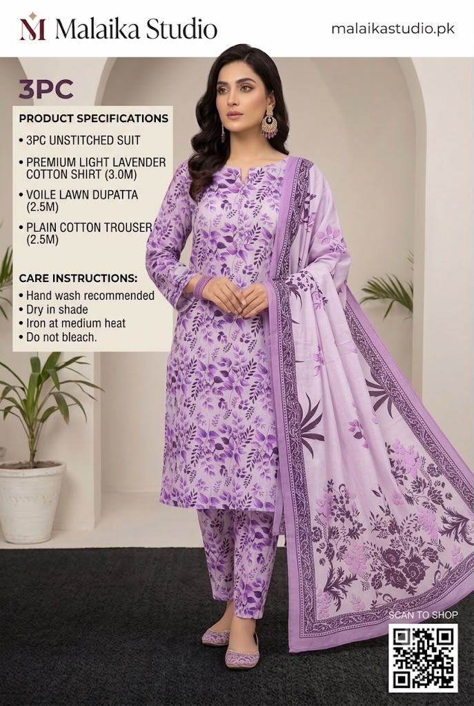 3 Piece Unstitched Suit By Al Karam