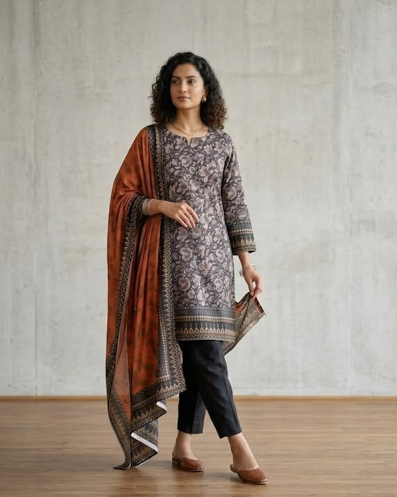 3Piece Unstitched Suit By Al Karam